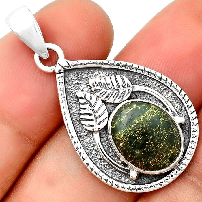 Natural Green Fuchsite Pendant SDP133255 P-1138, 10x12 mm