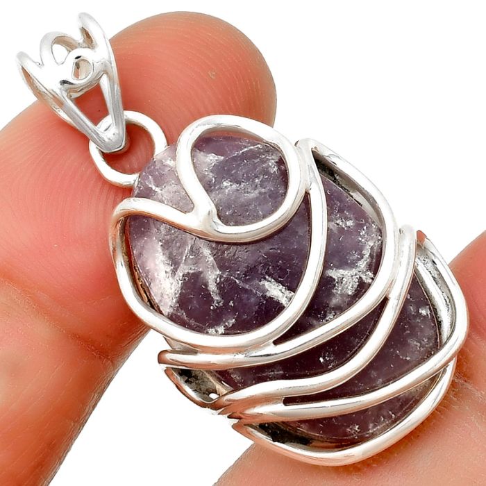 Natural Purple Lepidolite Pendant SDP133283 P-1561, 16x25 mm