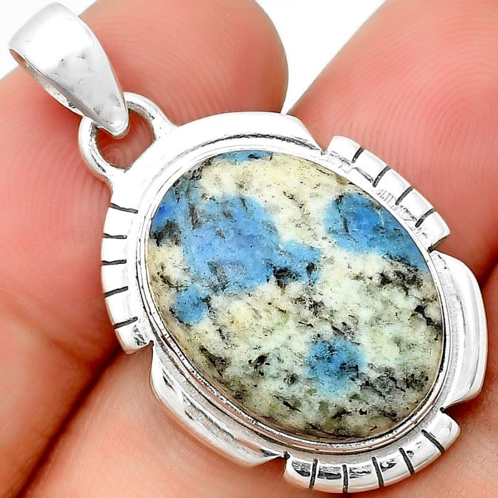 Natural K2 Blue - Azurite In Quartz Pendant SDP133458 P-1179, 15x20 mm