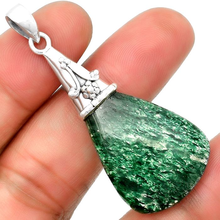 Natural Green Aventurine Pendant SDP133563 P-1139, 22x32 mm