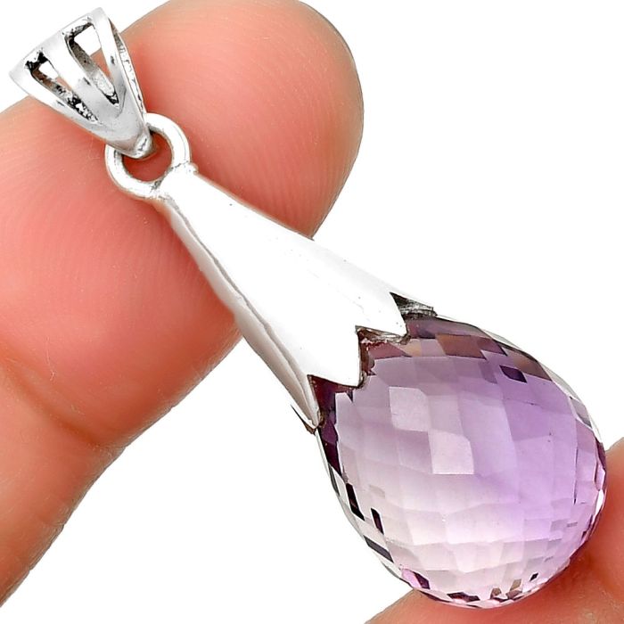 Amethyst Briolette Drop - Brazil Pendant SDP134083 P-1016, 13x18 mm