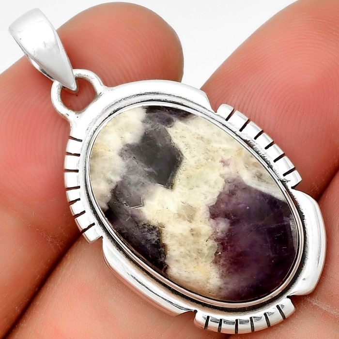 Natural Chevron Amethyst Pendant SDP134304 P-1179, 15x23 mm