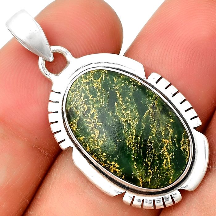 Natural Green Fuchsite Pendant SDP134307 P-1179, 13x21 mm