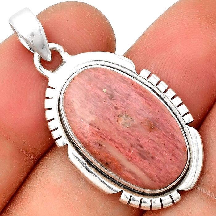 Natural Pink Tulip Quartz Pendant SDP134314 P-1179, 13x22 mm