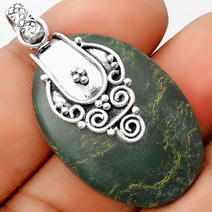 Natural Green Fuchsite Pendant SDP134458 P-1313, 23x33 mm