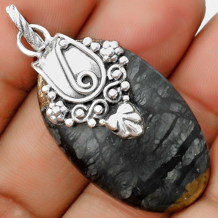 Natural Picasso Jasper Pendant SDP134650 P-1313, 21x34 mm