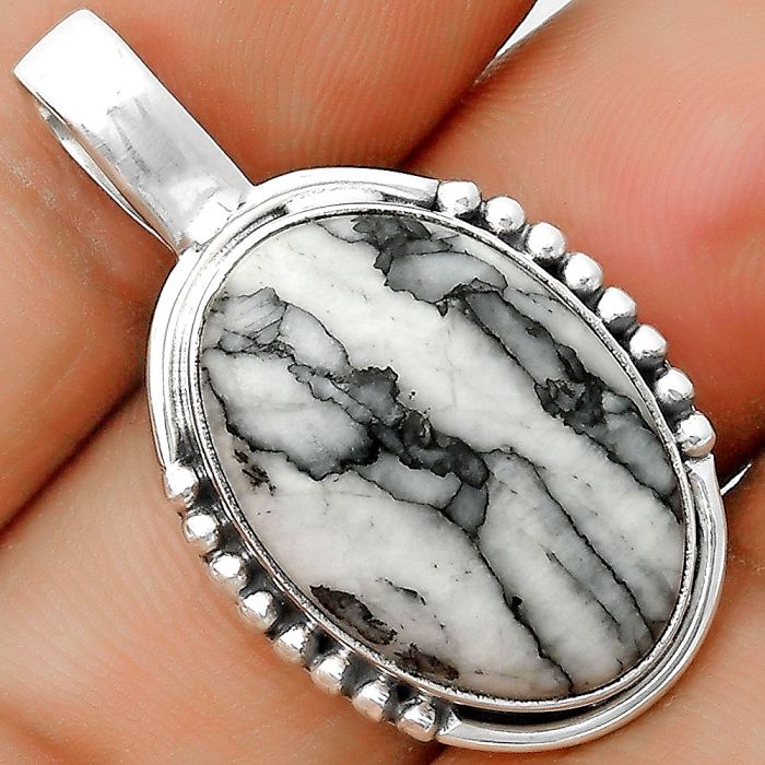 Natural Pinolith Stone Pendant SDP134702 P-1326, 15x21 mm