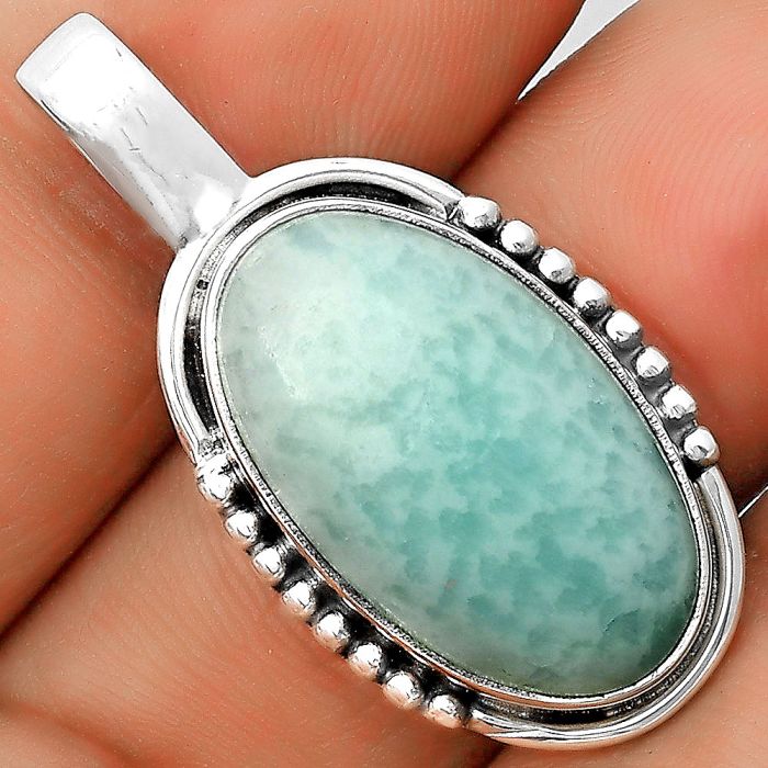 Natural Blue Aragonite Pendant SDP134709 P-1326, 14x23 mm