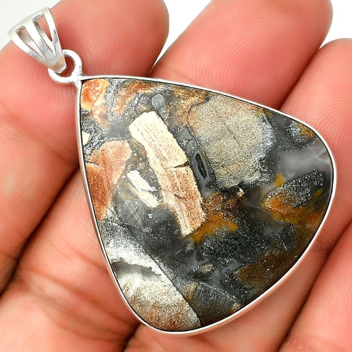 Natural Tabu Jasper Pendant SDP134993 P-1001, 32x35 mm