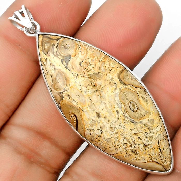 Natural Rock Calcy Pendant SDP135165 P-1001, 21x49 mm