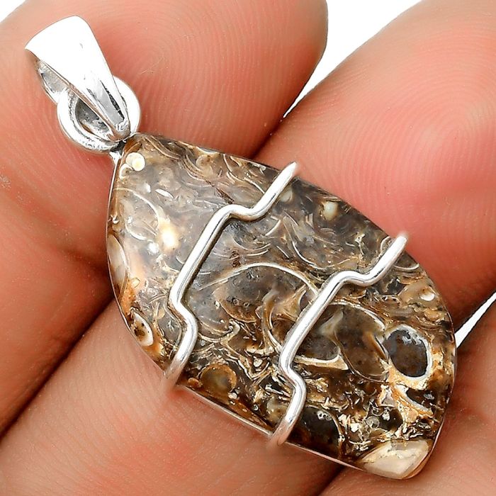 Natural Turtella Jasper - USA Pendant SDP135491 P-1638, 16x29 mm