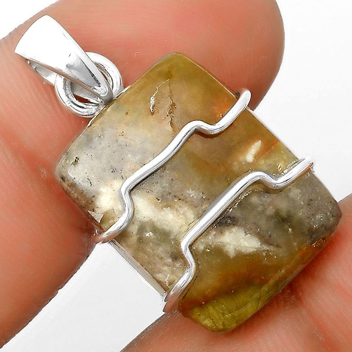 Natural Australian Prehnite Pendant SDP135499 P-1638, 16x21 mm