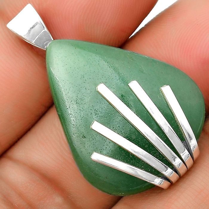 Natural Green Aventurine Pendant SDP135502 P-1559, 23x29 mm