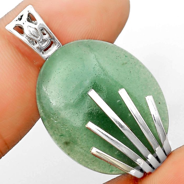 Natural Green Aventurine Pendant SDP135514 P-1559, 23x28 mm