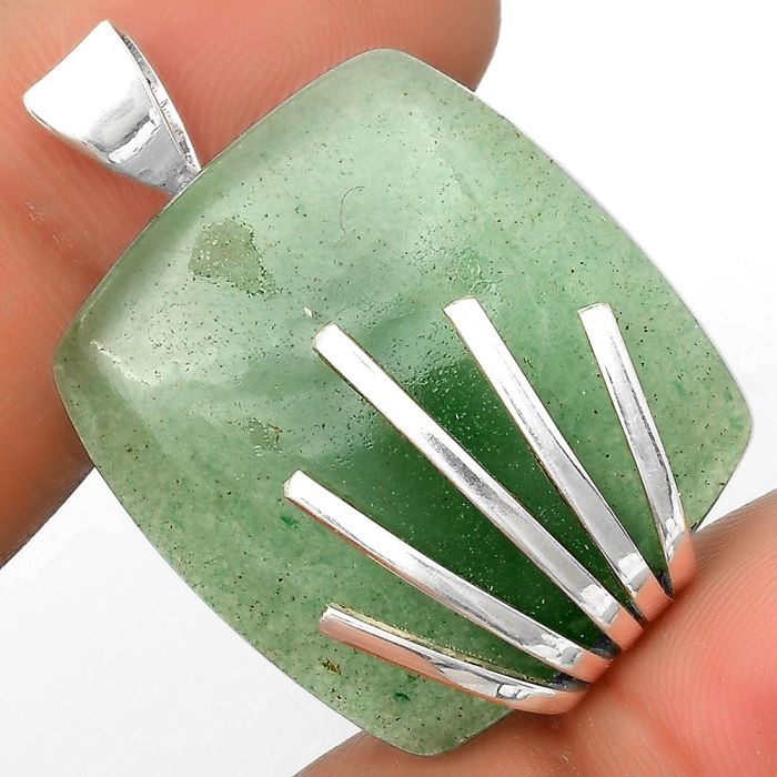 Natural Green Aventurine Pendant SDP135519 P-1559, 24x27 mm