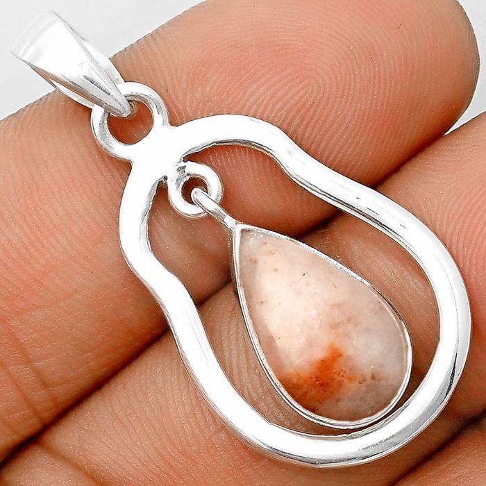 Natural Pink Scolecite Pendant SDP135959 P-1171, 9x16 mm