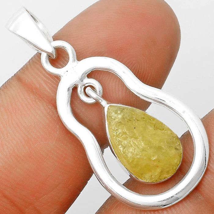 Natural Yellow Scapolite Rough Pendant SDP135967 P-1171, 9x14 mm