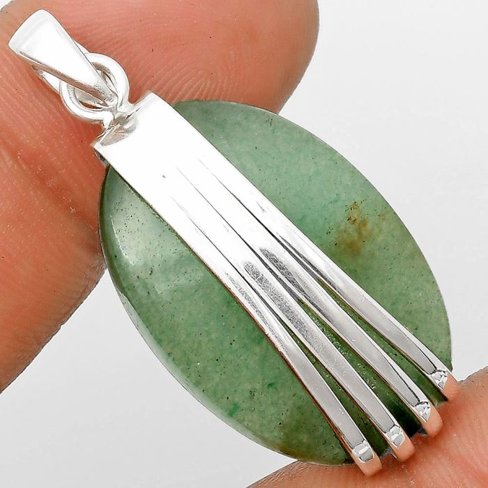 Natural Green Aventurine Pendant SDP136041 P-1302, 19x28 mm