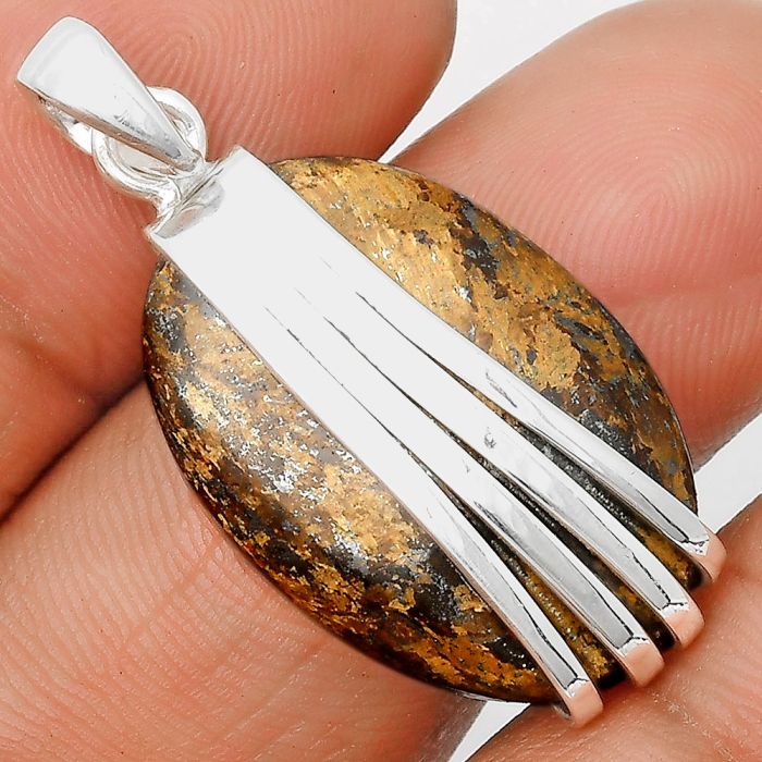 Natural Bronzite Pendant SDP136052 P-1302, 18x25 mm