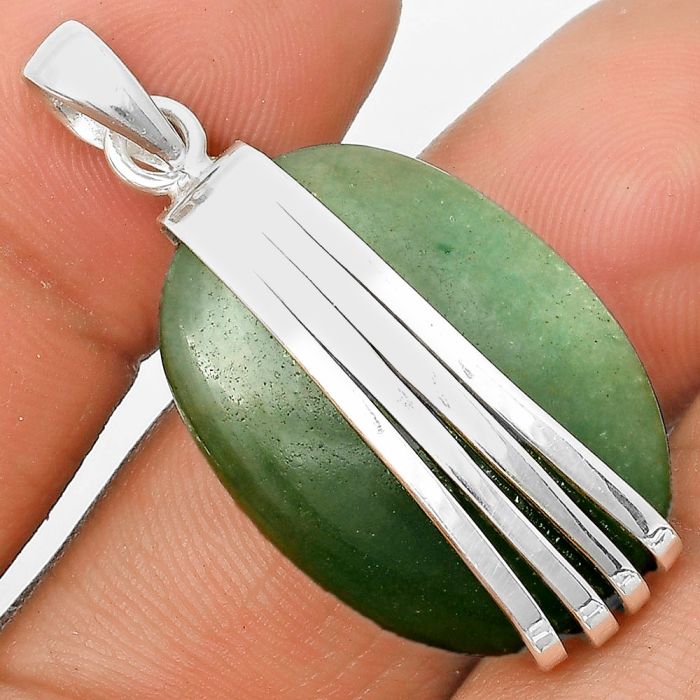 Natural Green Aventurine Pendant SDP136063 P-1302, 19x27 mm