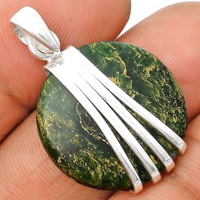 Natural Green Fuchsite Pendant SDP136069 P-1302, 23x23 mm