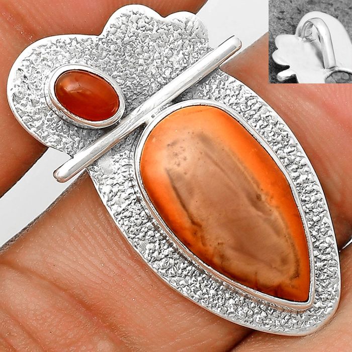 Imperial Jasper - Mexico & Carnelian Pendant SDP136107 P-1338, 11x19 mm