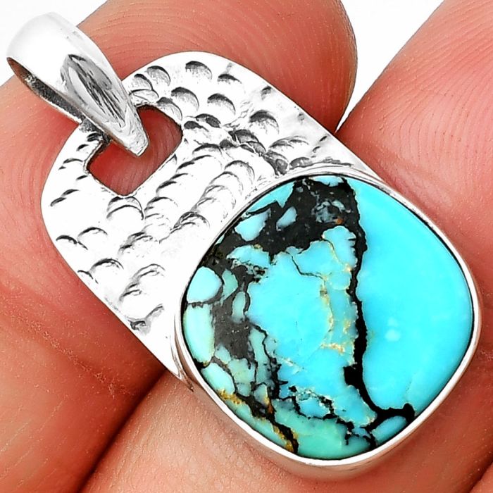 Lucky Charm Tibetan Turquoise Pendant SDP136352 P-1106, 14x14 mm