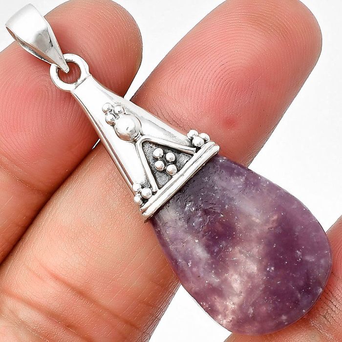 Purple Lepidolite Pendant SDP136765 P-1139, 18x29 mm