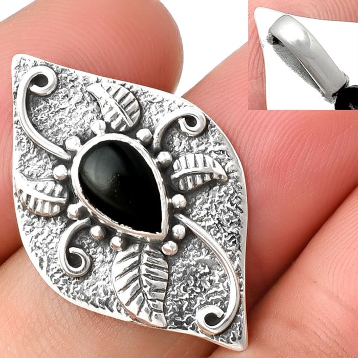 Black Onyx Pendant SDP137185 P-1518, 6x9 mm