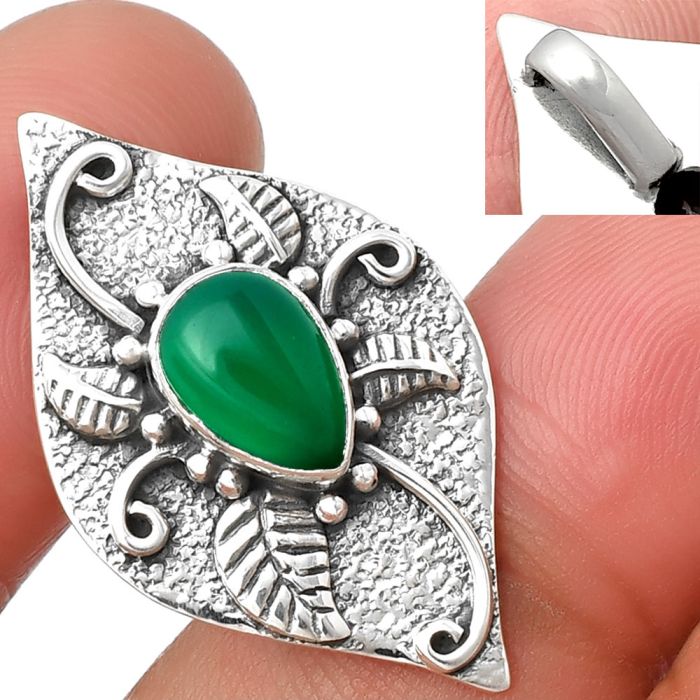 Green Onyx Pendant SDP137192 P-1518, 6x9 mm