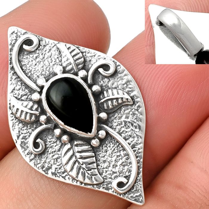 Black Onyx Pendant SDP137193 P-1518, 6x9 mm