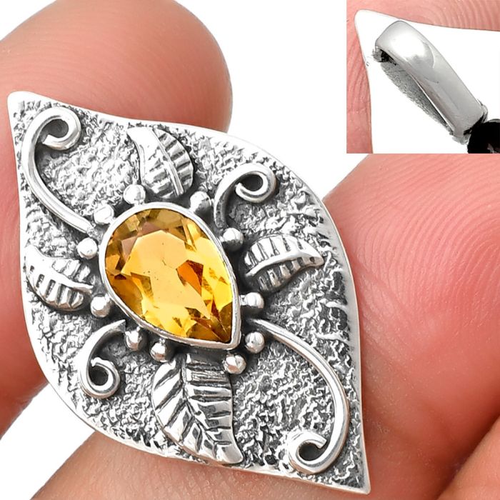 Citrine Pendant SDP137201 P-1518, 6x9 mm