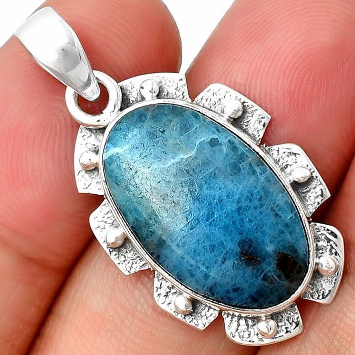 Neon Blue Apatite Pendant SDP137649 P-1485, 13x20 mm