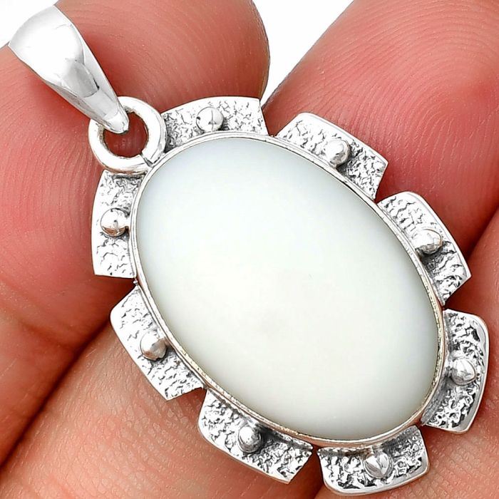 White Opal Pendant SDP137676 P-1485, 14x21 mm