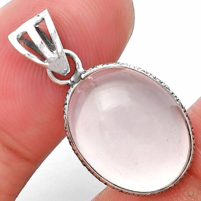 Rose Quartz Cab Pendant SDP138290 P-1001, 13x17 mm