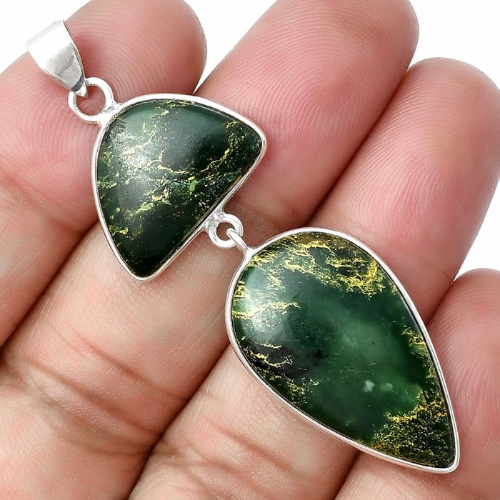 Green Fuchsite Pendant SDP138517 P-1098, 16x28 mm