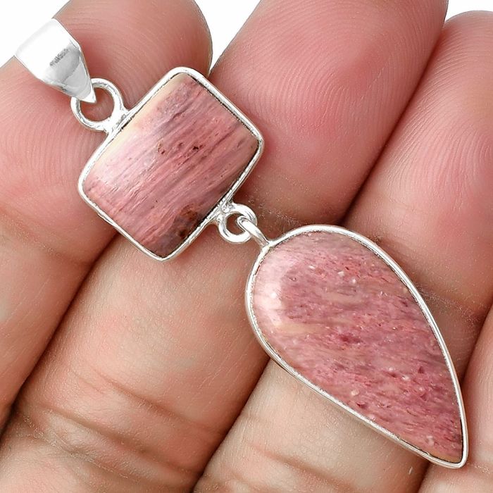 Pink Tulip Quartz Pendant SDP138553 P-1098, 12x24 mm