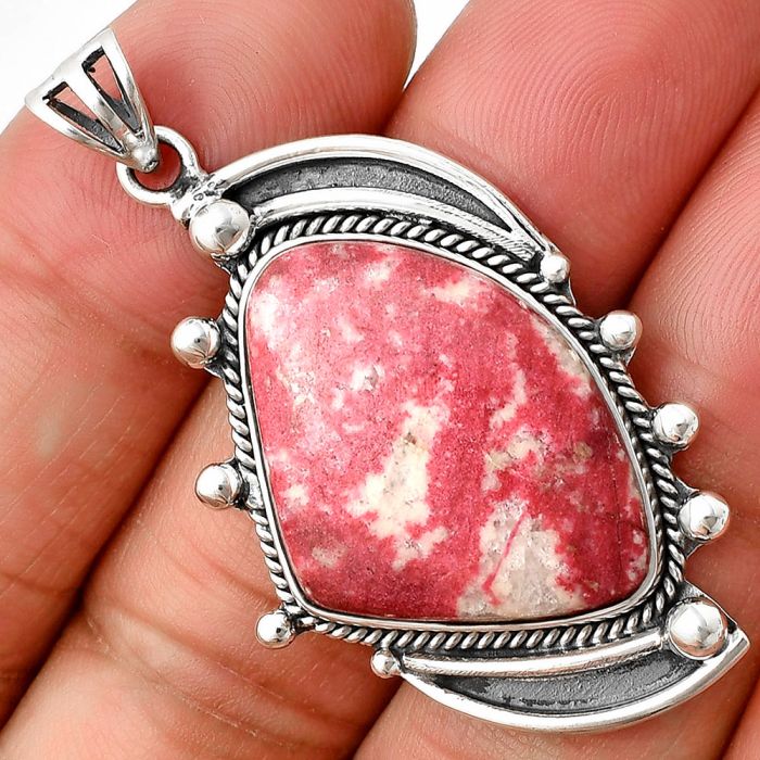 Pink Thulite Pendant SDP139820 P-1012, 19x25 mm