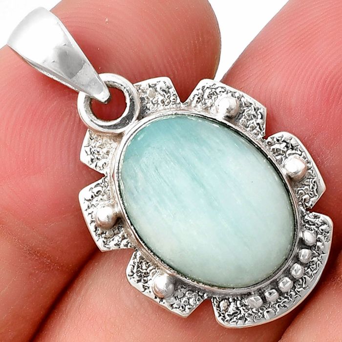 Blue Aragonite Pendant SDP140293 P-1485, 12x16 mm