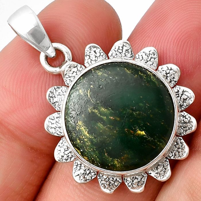 Green Fuchsite Pendant SDP140371 P-1205, 17x17 mm