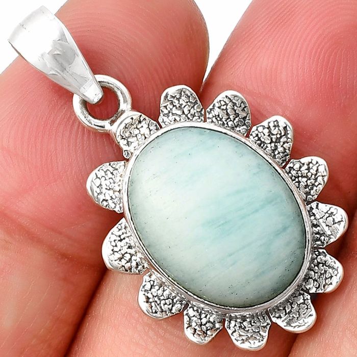 Blue Aragonite Pendant SDP140388 P-1205, 13x17 mm