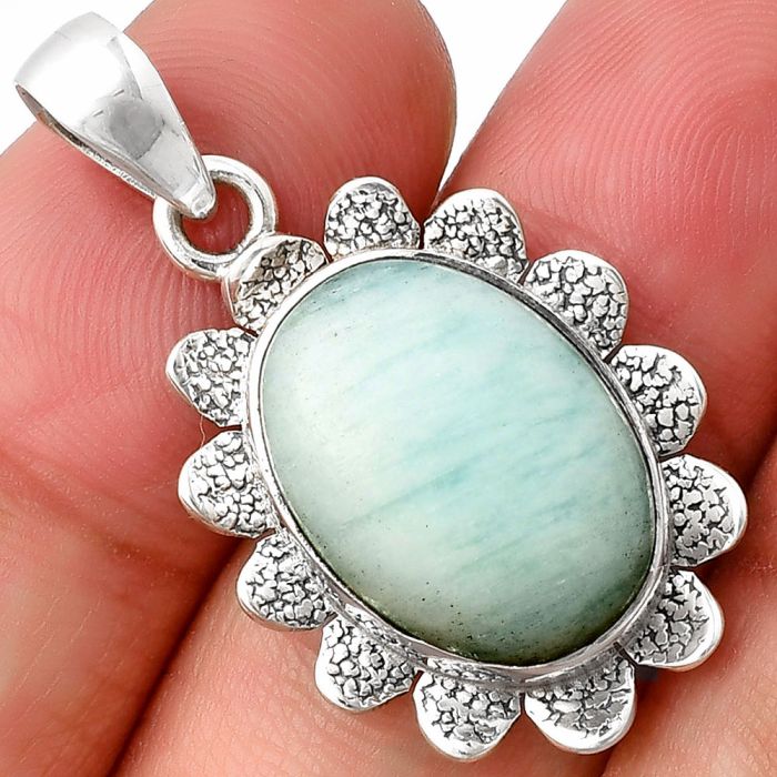 Blue Aragonite Pendant SDP140389 P-1205, 13x18 mm