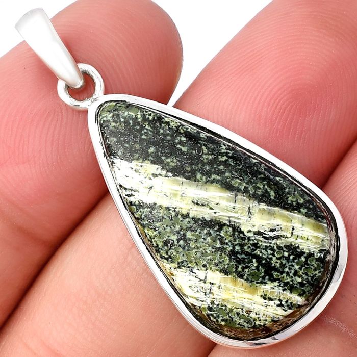 Natural Chrysotile Pendant SDP140512 P-1002, 16x27 mm