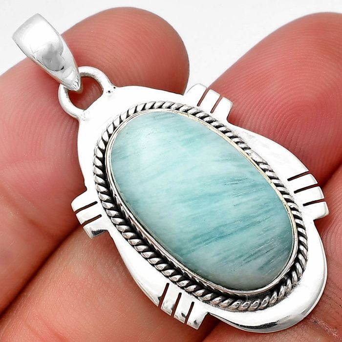 Blue Aragonite Pendant SDP140661 P-1463, 12x22 mm