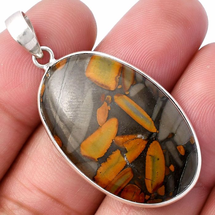 Fruit Jasper Pendant SDP142056 P-1001, 21x33 mm