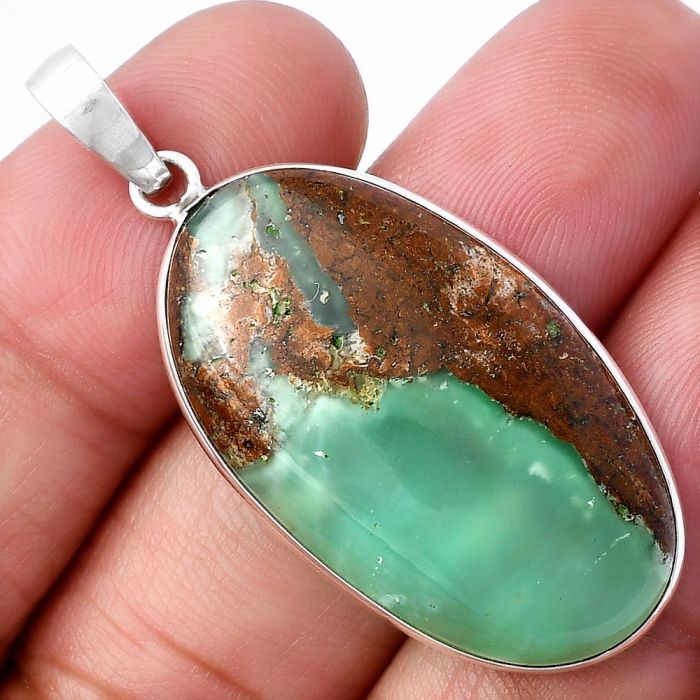 Boulder Chrysoprase Pendant SDP142084 P-1001, 19x34 mm