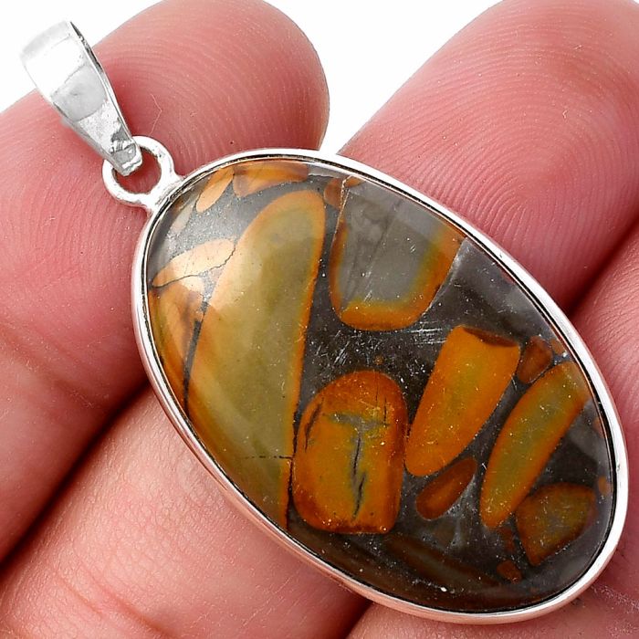 Fruit Jasper Pendant SDP142129 P-1001, 19x31 mm