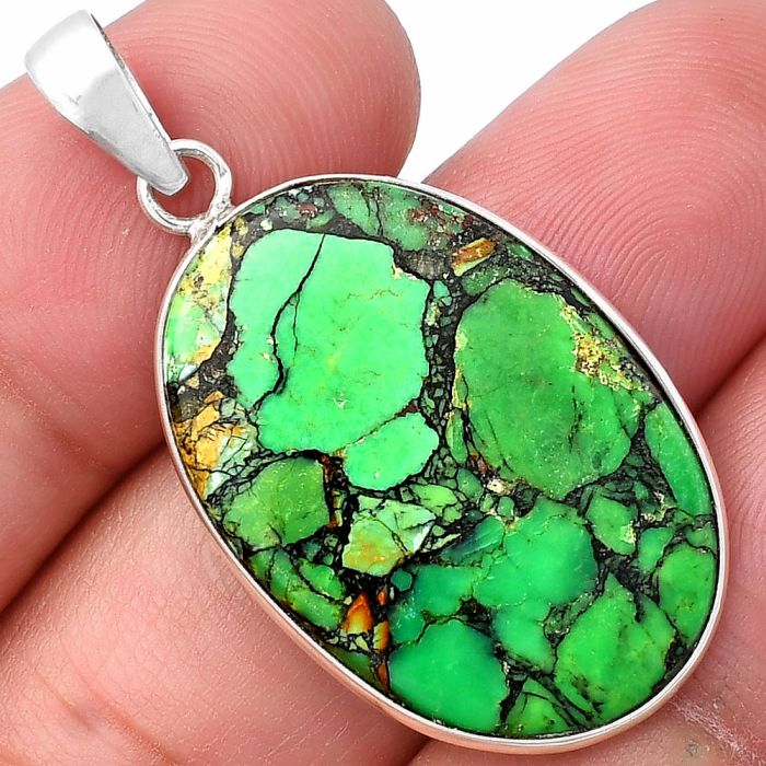 Green Matrix Turquoise Pendant SDP142626 P-1001, 19x28 mm