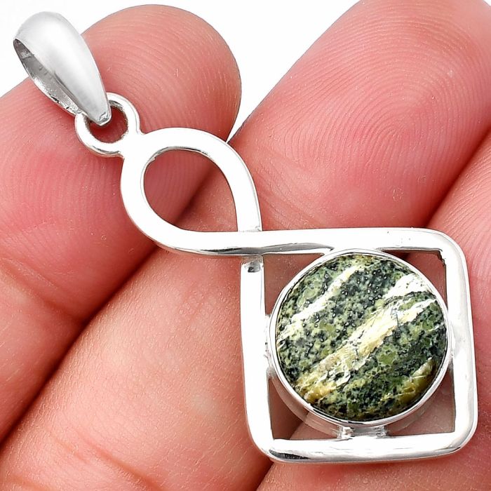 Natural Chrysotile Pendant SDP143167 P-1011, 13x13 mm