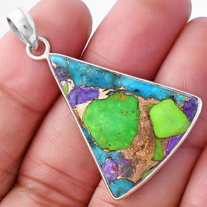 Multi Copper Turquoise Pendant SDP143657 P-1001, 25x31 mm